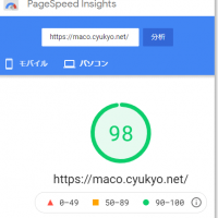 PageSpeed Insights　の結果（パソコン）
